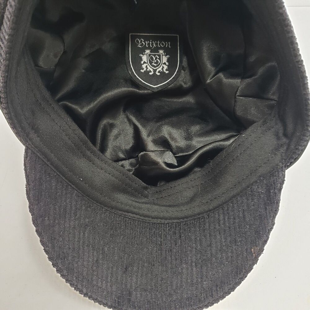 Brixton Fiddler Fisherman Cap Black Corduroy Fiddler Hat Size 7 Small S - Picture 3 of 8